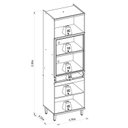 Ver imagem 3 de Torre Quente 4 Portas MDF 230CMX70CM Bless Marrom/Jequitibá/Off White