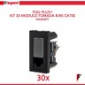 Kit 30 Modulo Tomada Rj45 Cat5E Preta Pial Plus + - 3