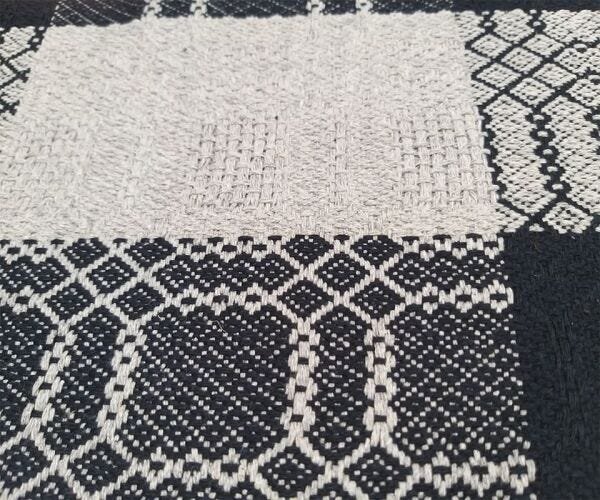 Kit Jogo de Cozinha de Algodão 3 Peças - Cinza com Preto - 2