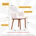 Ver imagem 3 de Cadeira de Jantar Estofada com Pés Madeira Multimóveis Cr50093