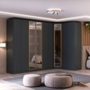 Ver imagem 1 de Roupeiro Modulado Ravi Mdf 9 Portas Reflecta 323x232,2cm Grafitto 1110
