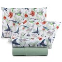 Ver imagem 1 de Jogo Cama Lençol Casa Scarpa Sonnet Casal Padrão Malha Estampada Algodão 4 Peças - Beija Flor -