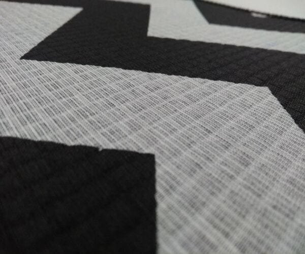 Tapete Jogo de Banheiro Liso Kit com 3 Peças Antiderrapante - Preto e Branco Zigzag - 2