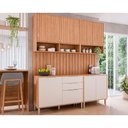 Ver imagem 1 de Kit Cozinha Completa 6 Peças Divina (2aéreos+2balcões+2complementos) Cz009 Freijo/off White - Mgm