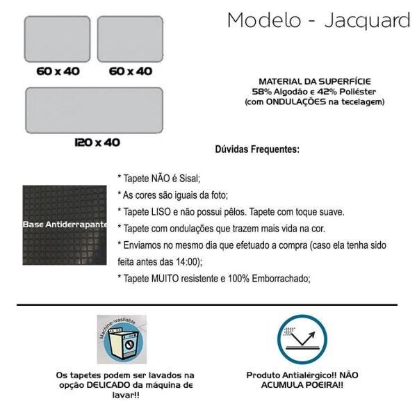 Tapete Jogo de Cozinha Liso Kit com 3 Peças com Antiderrapante - Carros Antigos - Bege - 4