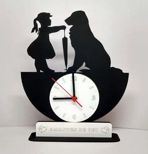 Relógio de Mesa ou Parede A Menina E Seu Cão Linha Pet - 1