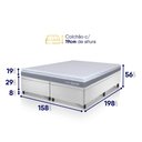 Ver imagem 3 de Conjunto Box Baú Branco Durban Cinza Espuma D28 Queen 158x198x64 - King House