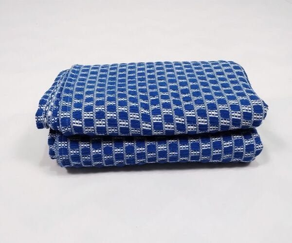Tapete Sala Quarto Algodão 2,00 x 1,40 xadrez Quadriculado - Azul Caneta - 2