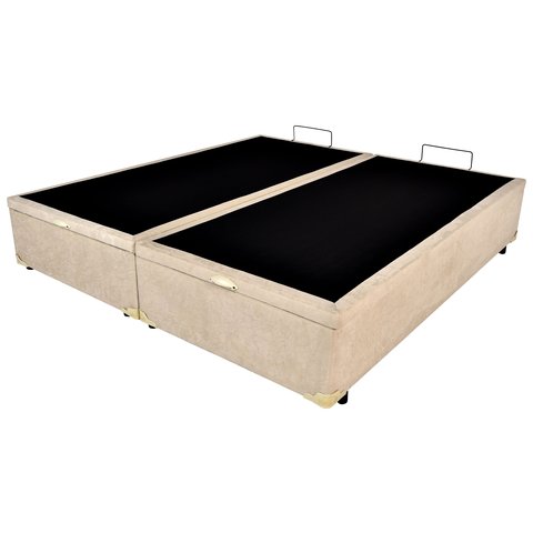 Cama Box Baú King Suede Bege 193x203x42