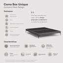 Ver imagem 2 de Cama Base Box Queen Unique Estrutura em Madeira Pés de Ferro Cinza Desk Design