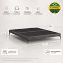 Ver imagem 4 de Cama Base Box Queen Unique Estrutura em Madeira Pés de Ferro Cinza Desk Design