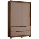 Ver imagem 1 de Guarda Roupa Solteiro Sole 2 Portas e 4 Gavetas Nogueira/Capuccino - Móveis Albatroz
