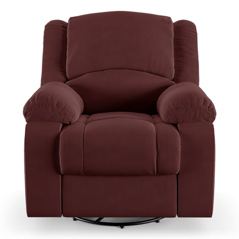 Poltrona do Papai Reclinável Sala de Cinema Barcelona Glider Manual Giratória Usb Veludo Vinho G23 e