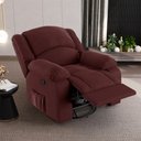 Ver imagem 5 de Poltrona do Papai Reclinável Sala de Cinema Barcelona Glider Manual Giratória Usb Veludo Vinho G23 e