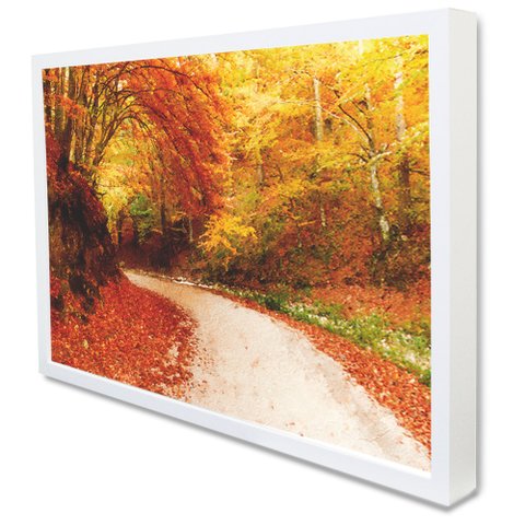 Quadro Decorativo Caixa Outono Tacolado Moldura Caixa 3cm Madeira sem Vidro 60 X 90cm