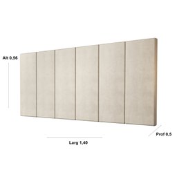 Painel Cabeceira de Cama Box Milão Casal 1,40 Suede Nude - Comprar Moveis em Casa - 2