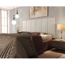 Painel Cabeceira de Cama Box Milão Casal 1,40 Suede Nude - Comprar Moveis em Casa - 1