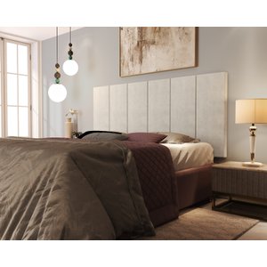 Painel Cabeceira de Cama Box Milão Casal 1,40 Suede Nude - Comprar Moveis em Casa