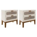 Ver imagem 1 de Kit 2 Mesas de Cabeceira Santorini 2 Gavetas 60 Cm Off White