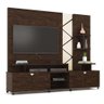Home para Tv Cross Noce com Off White - Móveis Lukaliam - 2