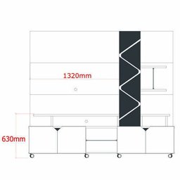 Home para Tv Cross Noce com Off White - Móveis Lukaliam - 5 Home para Tv Cross Noce com Off White - Móveis Lukaliam - 5