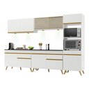 Ver imagem 1 de Armário de Cozinha Compacta 302cm com Leds Veneza Up Multimóveis V2014 Branco/Dourado