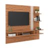 Painel Bancada Suspensa para TV até 50 Polegadas Cross Amêndoa/Off White - Lukaliam Móveis - 1