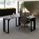 Ver imagem 1 de Escrivaninha em L Industrial 150 cm X 150 cm Escritório Corporativo F5 Office Cor:Cinza Sagrado com