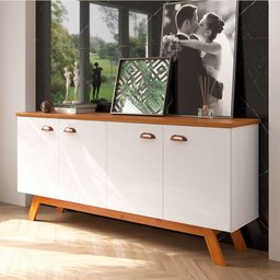 Buffet 4 Portas Branco com Amêndoa Atlanta Móveis - 1