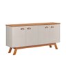 Buffet Atlanta  4 Portas Off White com Amêndoa Móveis - 5