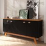 Buffet 4 Portas Preto com Amêndoa Atlanta III Tebarrot Móveis - 1