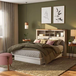 Cabeceira de Casal Off White com Amêndoa Havana Tebarrot Móveis - 2