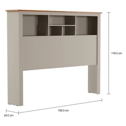 Cabeceira de Casal Off White com Amêndoa Havana Tebarrot Móveis - 3