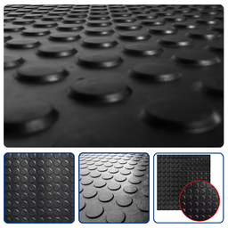 Piso Emborrachado Moeda Preto 3mm X Larg 100cm X 100cm - 2