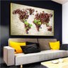 Quadro Mapa Mundi Cafe Coffee:150x100/PRETA - 5