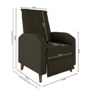 Ver imagem 6 de Poltrona Papai Reclinável Sala Mx 65 Yaris Veludo Marrom Matrix Original