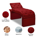 Ver imagem 4 de Maca Estofada Estética Cílios Regulável Spa Veludo Ana Clara:vermelho
