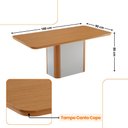 Ver imagem 3 de Mesa de Jantar Isadora 180cm Tampo Mdf Canto Copo Moderna Mobília