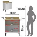 Ver imagem 2 de Armário de Cozinha Balcão 80cm C/tampo e 2 Portas 100% Mdf Phoenix Móvel na Caixa