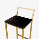 Ver imagem 4 de Jogo Mesa Alta Bistrô Redonda Branca 4 Banquetas Estofado Confort Industrial Dourado Don Castro Deco