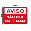 Ver imagem 2 de Combo 3 Placas De Sinalização Aviso Não Pise Na Grama 20x15 Acesso - S-230 F9e
