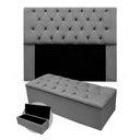 Ver imagem 1 de Kit Cabeceira + Calçadeira Baú Mirage King Size 195cm Suede - Ecotec Decor:Cinza