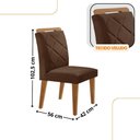 Ver imagem 3 de Mesa Isadora 180cm MDF Vidro e 6 Cadeiras Melissa Vel Marrom /Off /Naturale /Serig Off com Vidro