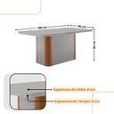Ver imagem 4 de Mesa Isadora 180cm MDF Vidro e 6 Cadeiras Melissa Vel Marrom /Off /Naturale /Serig Off com Vidro