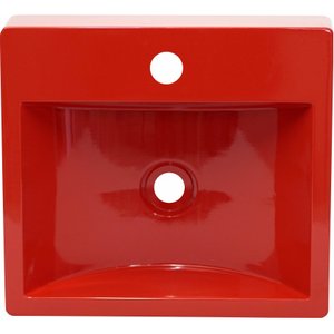 Pia Cuba Sobrepor para Banheiro de Mármore Sintético Vermelho Roma 41 x 36,5 Quanta Compositos Cuba 