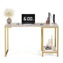 Ver imagem 1 de Mesa Escrivaninha Home Office Tokyo Compacta Estilo Industrial para Computador Dourado Off
