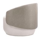 Ver imagem 2 de Poltrona Ananda Giratoria Bege Claro Acabamento Courino Cinza 75cm - 61784