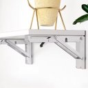 Ver imagem 4 de Kit 2 Suportes Inox Mão Francesa Dobrável Retrátil 30cm