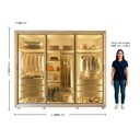 Ver imagem 5 de Guarda-roupa Casal 3 Portas Reflecta com Pés e Led 100% Mdf Platinum