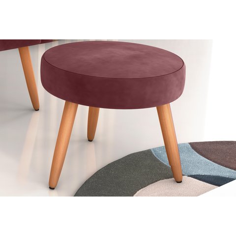 Puff Decorativo Dallas Veludo Vinho E432 - Matrix